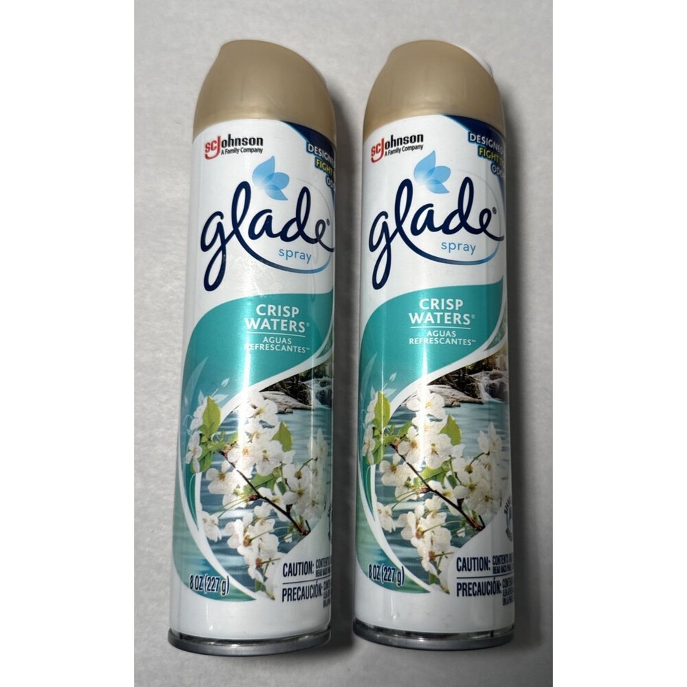 Glade Air Freshener CRISP WATERS Spray 8 oz Lot of 2 NOS 2019